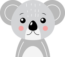 Koala bear . Wildlife animal . Half body .
