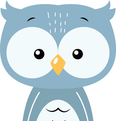 Owl . Wildlife animal . Half body .