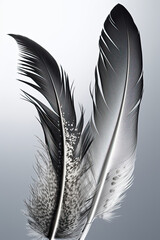 Feathers isolated in white background - AI Generated