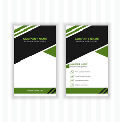 Abstract professional modern business card design with vertical layout in creative concept.