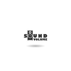Technology, music speakers icon with shadow