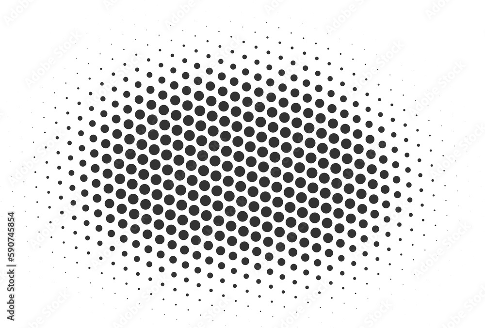 Poster half tone dotted circle. round shape with grunge texture. abstract gradient element
