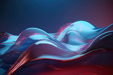 Modern abstract wavy background. Digitally generated AI image.