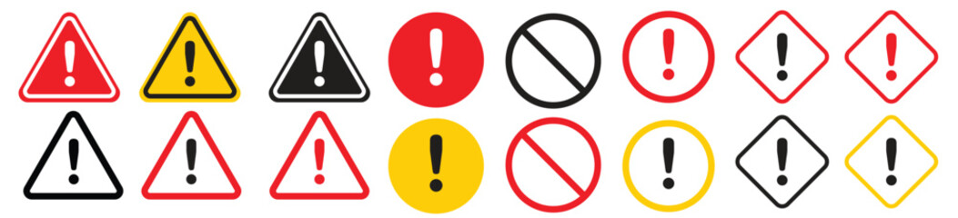 Caution sign. Danger warning alert triangle attention sign. Risk vector symbol. Exclamation mark. Security threat or Failure sign. Mistake icon.	