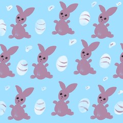 Obraz premium seamless pattern with rabbits