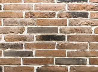 Old brick wall background texture. Close up shot. Brick wall pattern