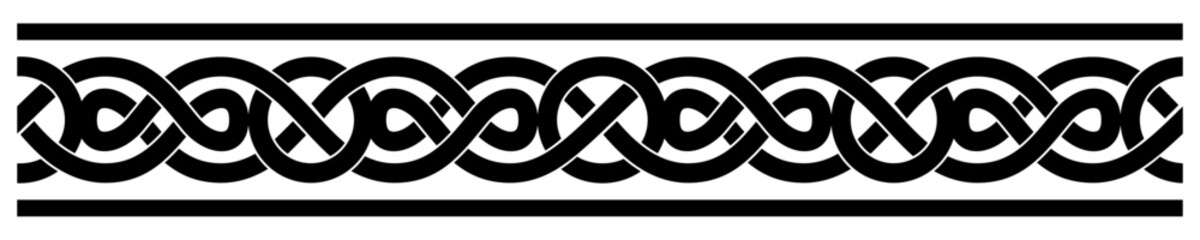 Celtic knit. Printing or stencil making. Drawing a picture on the wall, floor, furniture and textiles. Decorative element. Laser or plotter cutting.