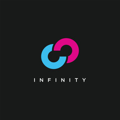 Infinity logo with technology concept