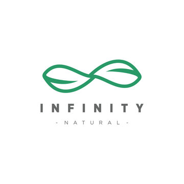 Nature logo design vector with infinity concept