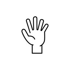 Obraz premium Hand gestures, vector illustration of icons of various hand signs thin lines