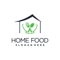 House logo design vector with food concept