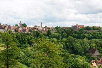 The panorama of Rothenburg ob der Tauber, Germany	