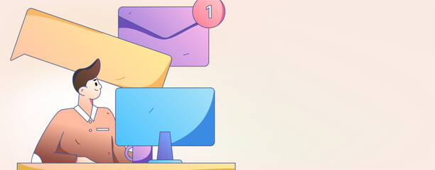 Communicate with consultants flat vector character concept operation hand drawn illustration
