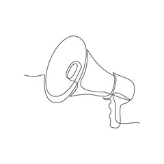 Megaphone single line icon vector illustration. Continuous line vector of megaphone icon