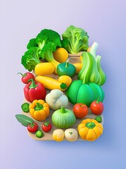 fresh vegetables illustration.