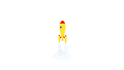 Rocket launch business concept 3d style camera around launch on transparent background 3d render - 590749480