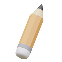 orange pencil 3d icon element illustration