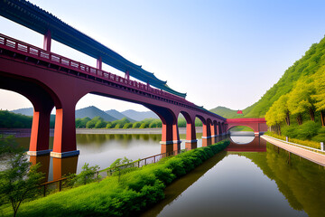 New Shougang bridge in Shougang Park, Beijing, China.