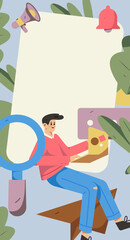 Communicate with consultants flat vector character concept operation hand drawn illustration
