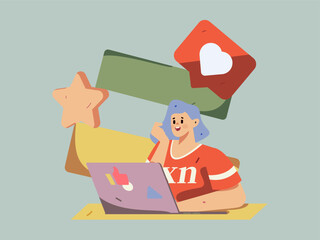 Communicate with consultants flat vector character concept operation hand drawn illustration
