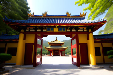 Obraz premium gate of buddhist temple