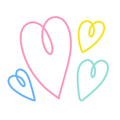 pastel heart element icon decoration