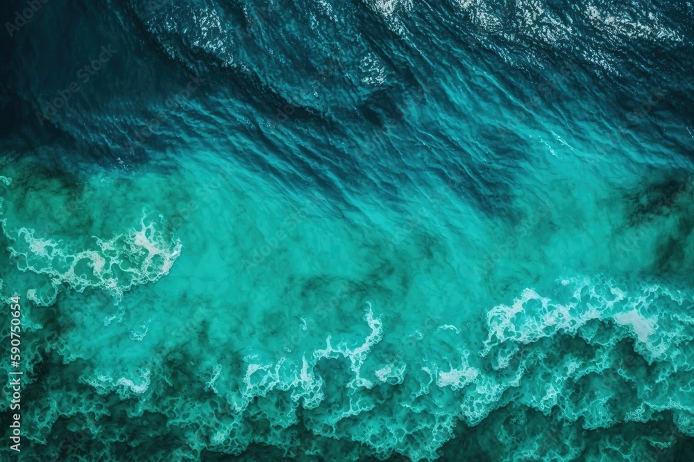 Poster perspective from on high ocean water background texture generative ai