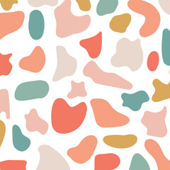 Background of Irregular shapes of amorphous liquid, Colored spots of organic liquid. Abstract spots. Flat style design, vector 