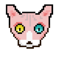 Obraz premium Sphynx pixel cat