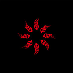 Design Template Decorative circle, tattoo, red color