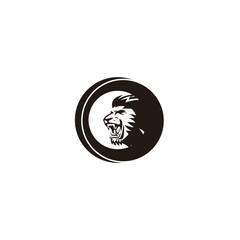 Lion logo design vector template black color illustration isolated white background