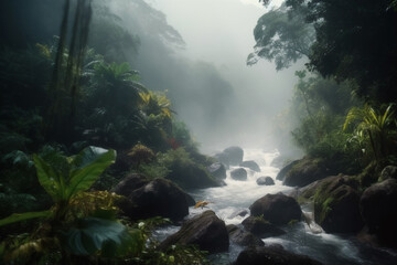 Serenity in the Jungle: A River Running Through the Greenery