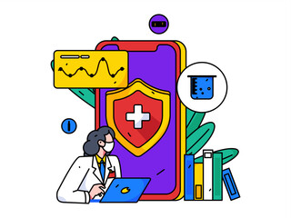 Medical Characters Anti-epidemic Flat Vector Concept Operation Hand Drawn Illustration
