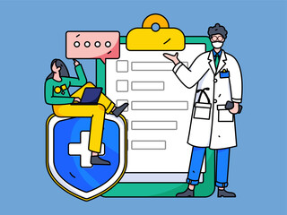 Medical Characters Anti-epidemic Flat Vector Concept Operation Hand Drawn Illustration
