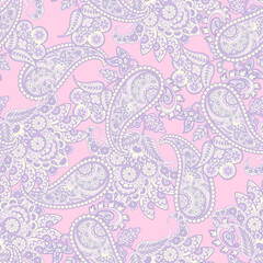 seamless paisley pattern. Vintage flowers background. Decorative ornament backdrop for fabric, textile, wrapping paper, card, invitation, wallpaper, web design