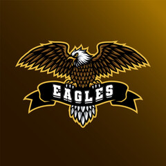 Mascot of eagle animal that is suitable for e-sport gaming logo template