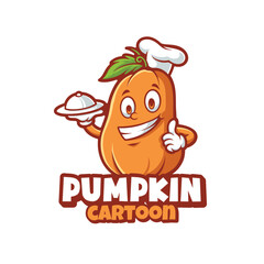 Illustration vector graphic of pumpkin chef character