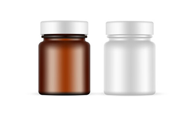 Cosmetic Cans Mockups, Isolated on White Background. Vector Illustration
