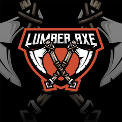 Mascot of Lumber Ancient Ax that is suitable for e-sport gaming logo template