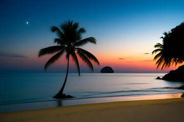 Night tropical landscape. Thailand