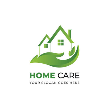 Vector home care logo design on white background
