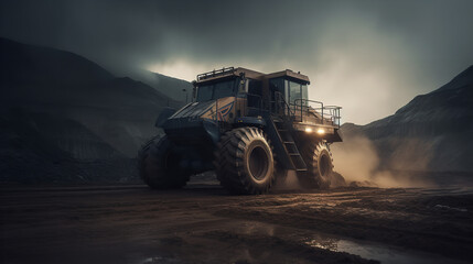 Fototapeta premium tractor in the desert