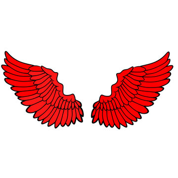 Beautiful Red Wings Of Angel Png Icon