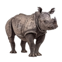 Sumatran Rhinoceros Isolated White