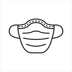 Flu mask vector icon. Medicine mask flat sign design. Doctor mask symbol pictogram. UX UI icon