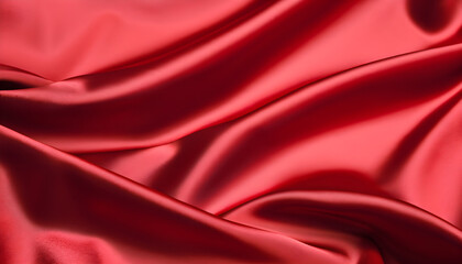 Plakat red silk background,Background texture with satin red cloth