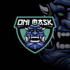 Mascot of Oni Mask Ork that is suitable for e-sport gaming logo template
