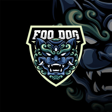 Mascot of Foo Dog that is suitable for e-sport gaming logo template