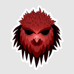 Vector image of a Native American stikini demon, a woman who turns into an owl. This can be used as a sticker, avatar, tattoo, game character, etc.