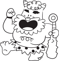 Obraz premium giant cartoon doodle kawaii anime coloring page cute illustration drawing clip art character chibi manga comic